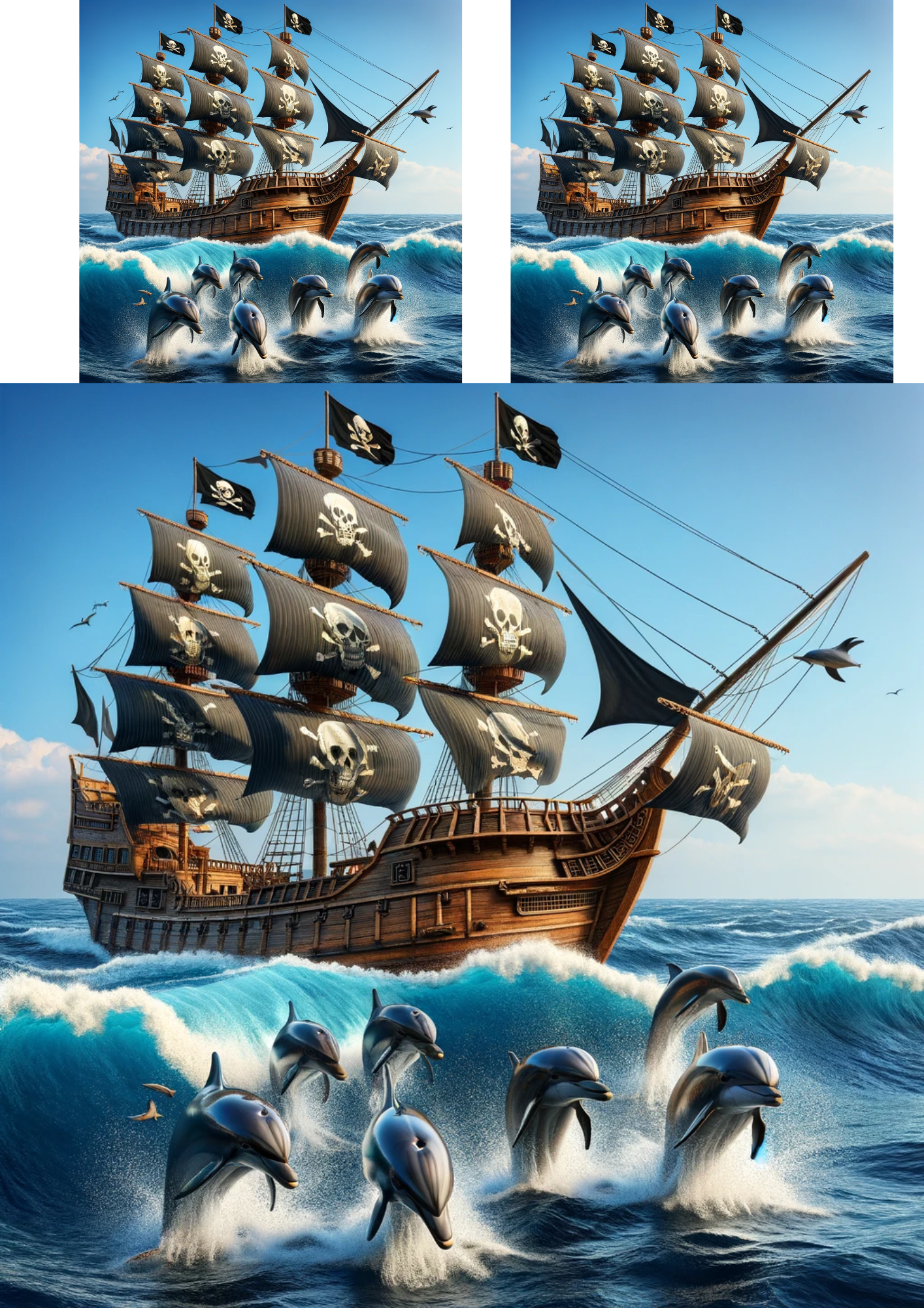 Sticker Sheet / Greeting Card – Dolphins and Pirates 2 Cat. No. 102