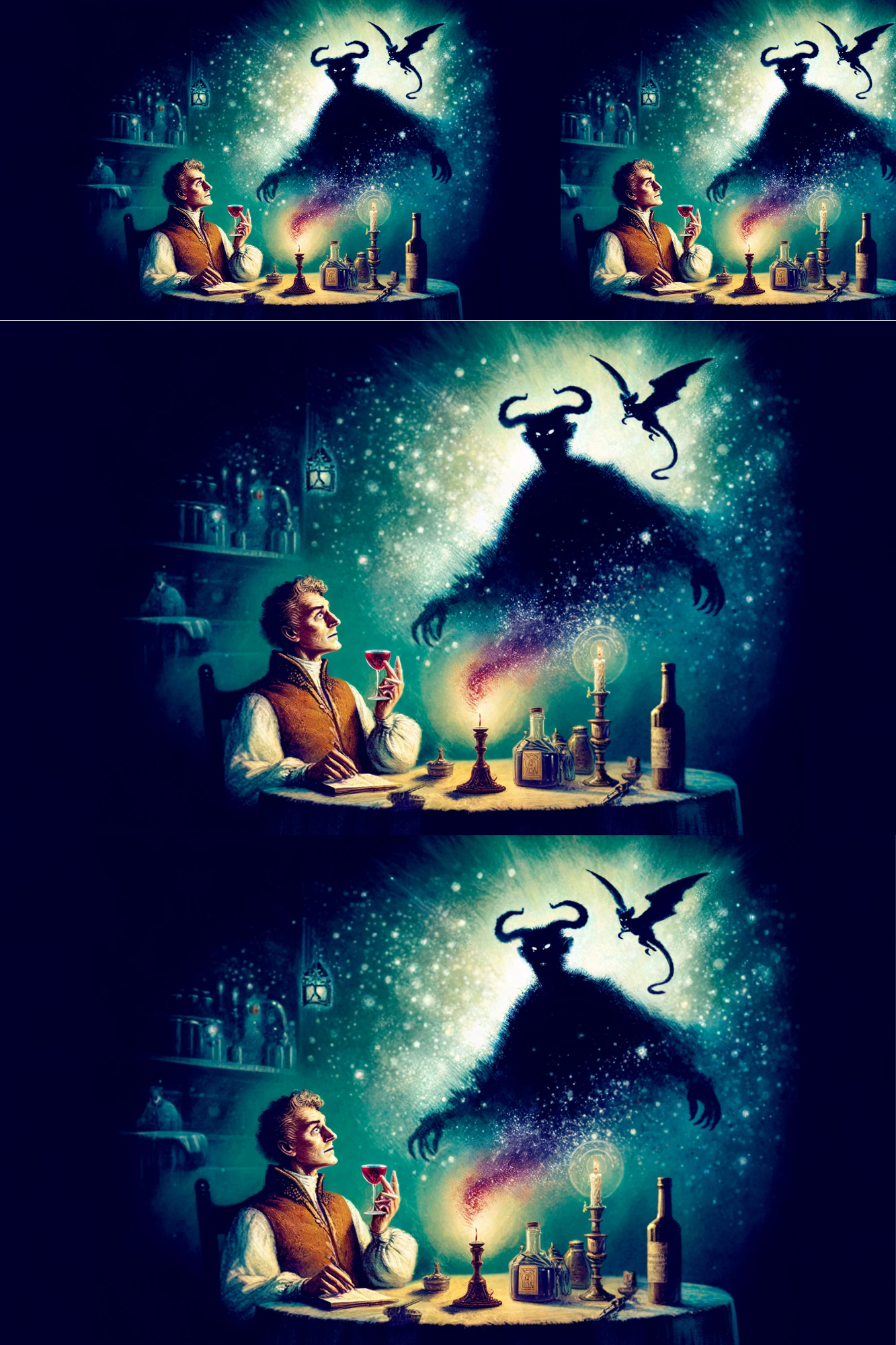 Sticker Sheet / Greeting Card – The Devil Appears to Twardowski Collage Cat. No. 104