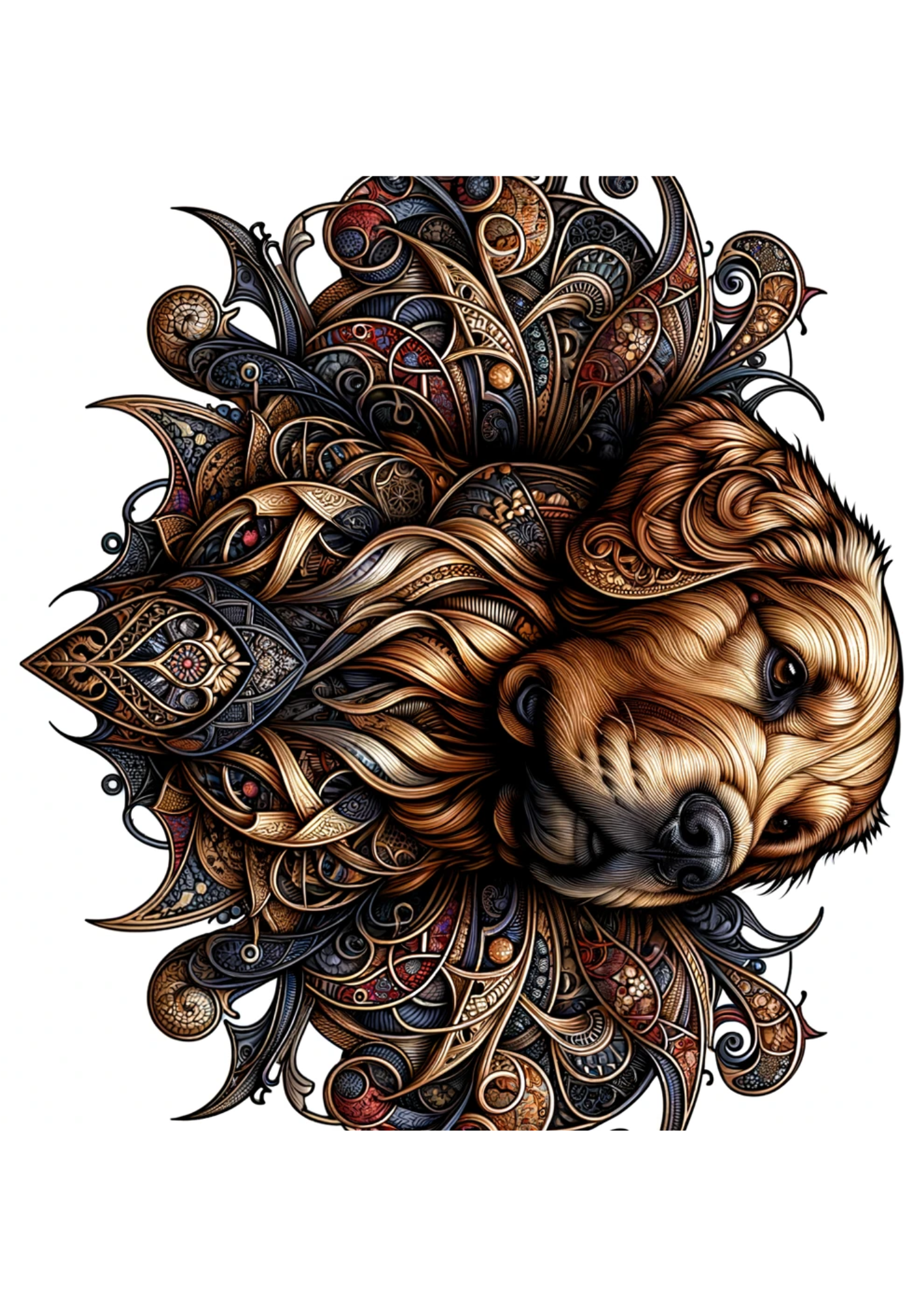 Sticker Sheet / Greeting Card – Golden Retriever Dog Full Cat. No. 1711