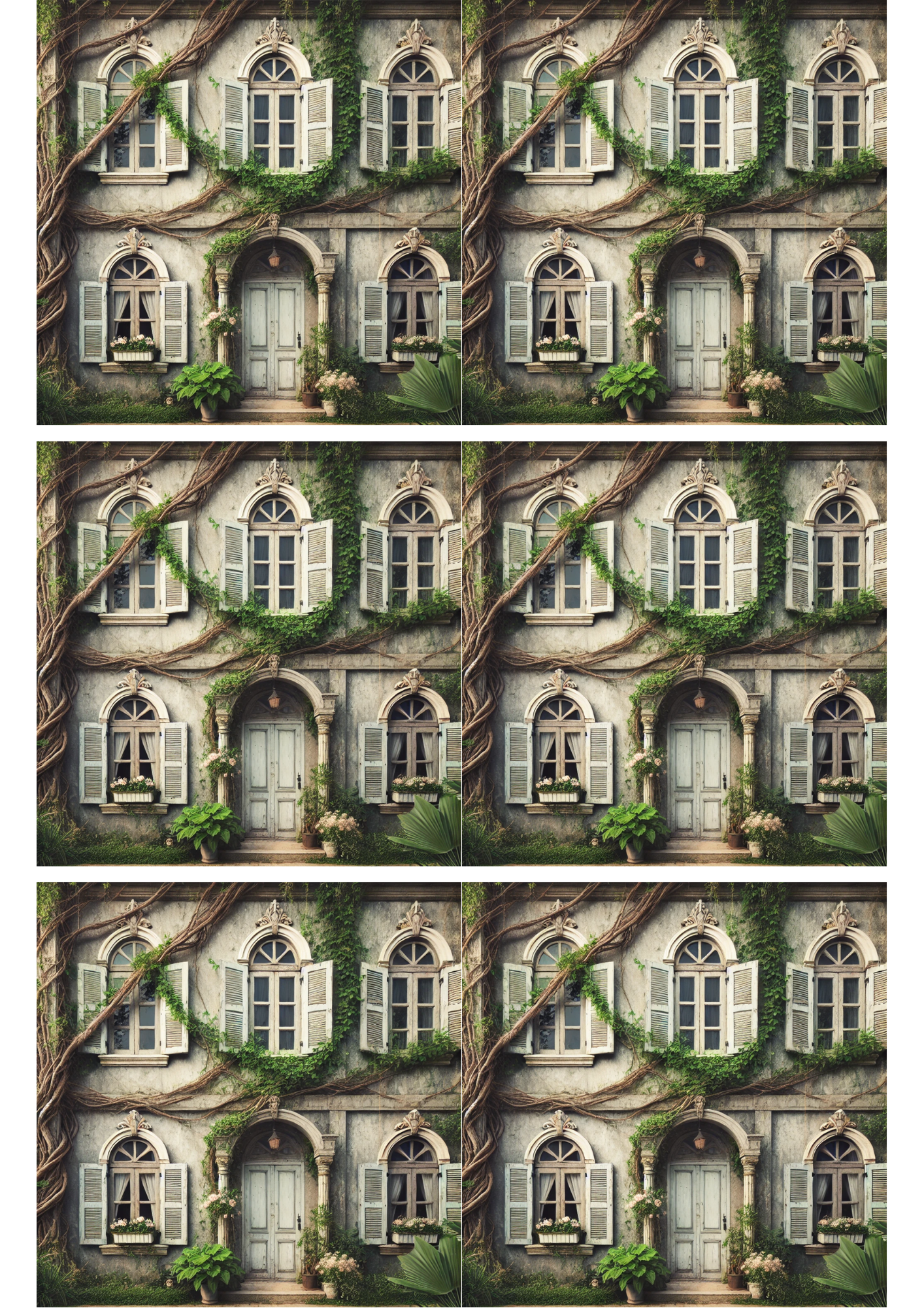 Sticker Sheet / Greeting Card – Vintage Home Collage Cat. No. 1864