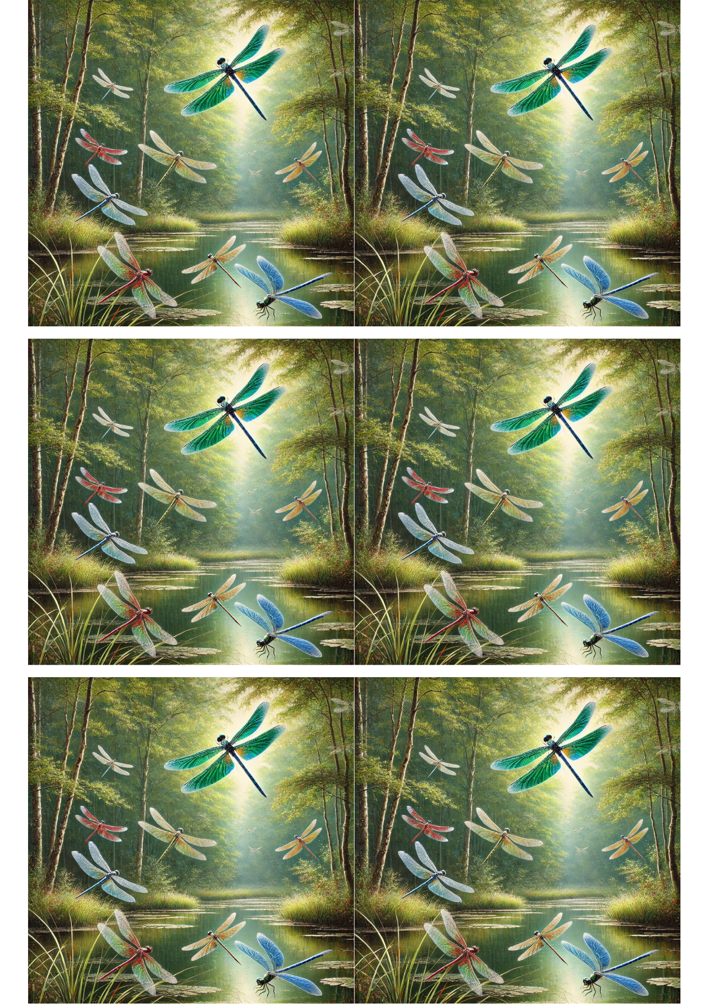 Sticker Sheet / Greeting Card – Dragonflies Collage Cat. No. 1825