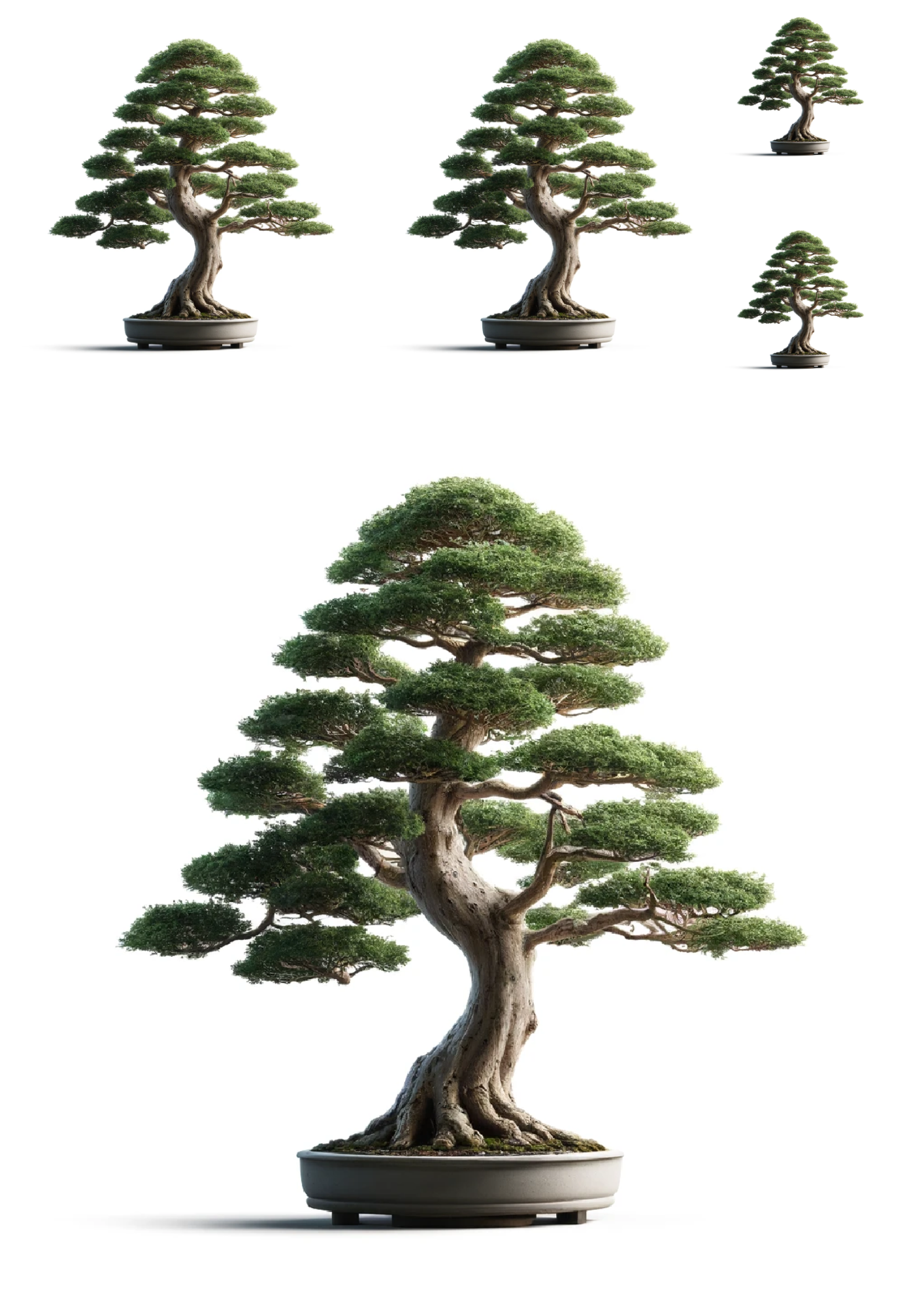 Sticker Sheet / Greeting Card – Bonsai Tree Collage Cat No. 1061