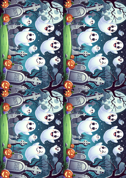 Sticker Sheet Ghosts Over the Graveyard Collage Cat. No. 1600