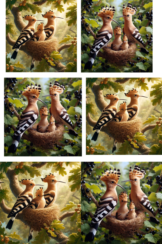 Sticker Sheet Hoopoes Collage Cat. No. 460