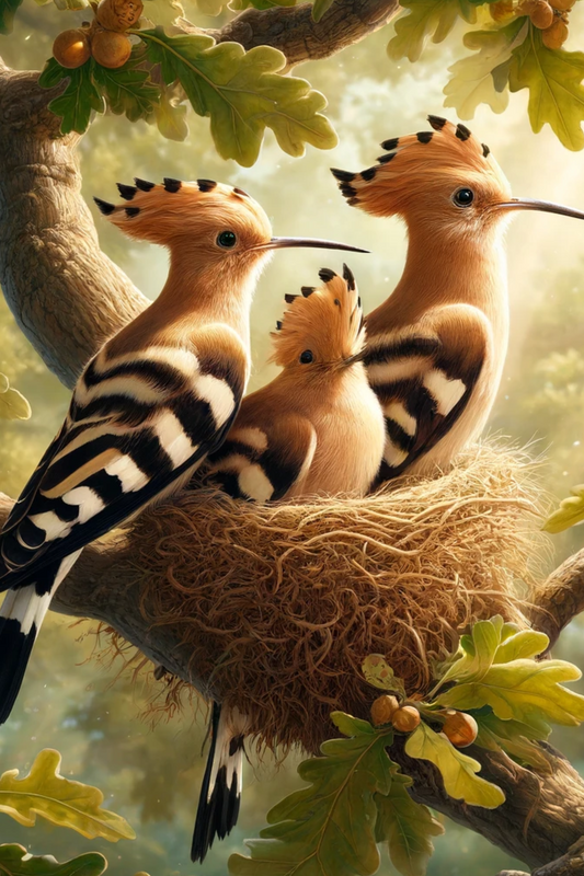 Sticker Sheet – Hoopoes In A Nest On An Oak Full Cat. No. 468