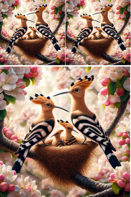 Sticker Sheet – Hoopoe In A Nest On An Apple Tree Collage Cat. No. 503