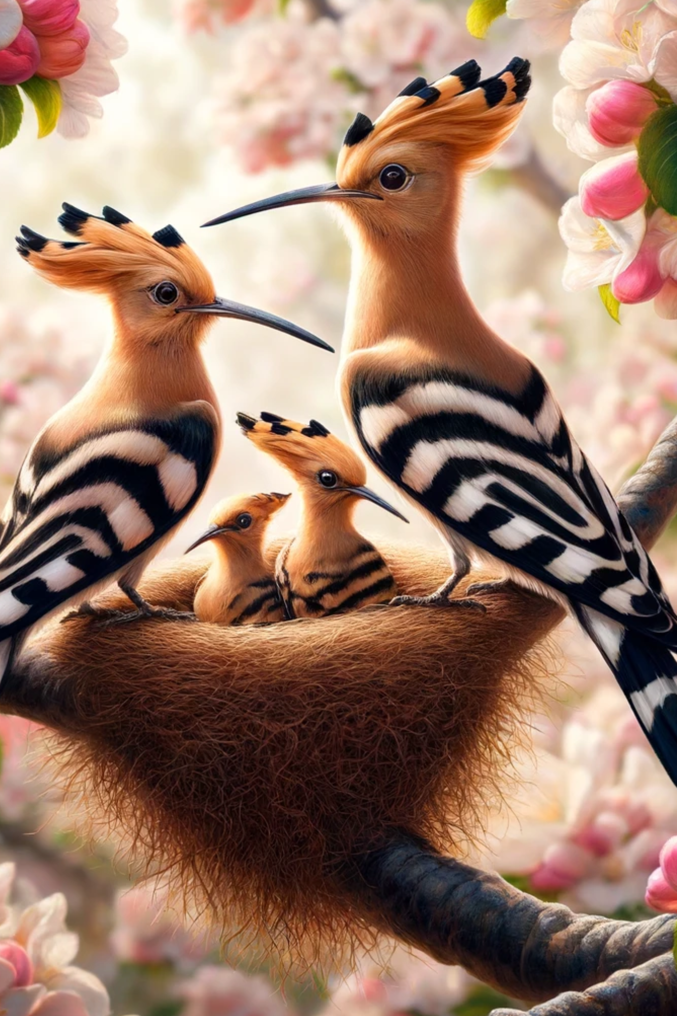 Sticker Sheet / Greeting Card – Hoopoe In A Nest On An Apple Tree Full Cat. No. 504