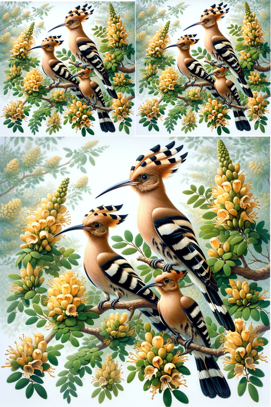 Sticker Sheet – Hoopoe On Sandalwood Collage Cat. No. 519