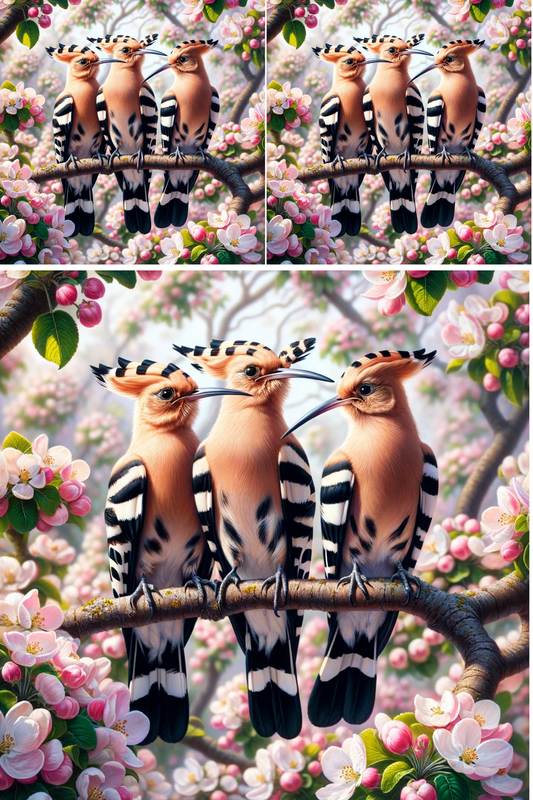 Sticker Sheet – Hoopoe On An Apple Tree Collage Cat. No. 523