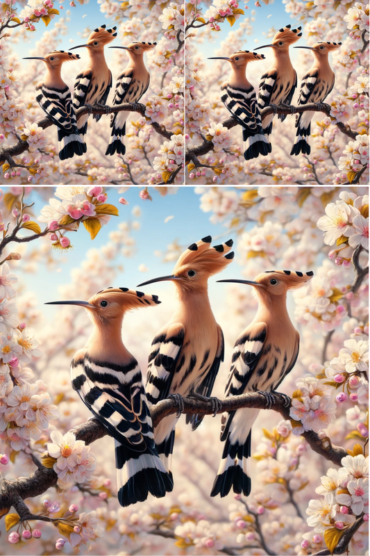 Sticker Sheet – Hoopoe On Cherry Blossom Collage Cat. No. 529