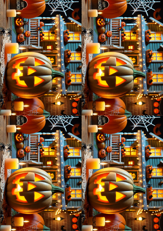 Sticker Sheet Pumpkin Next to House Collage Cat. No. 1604