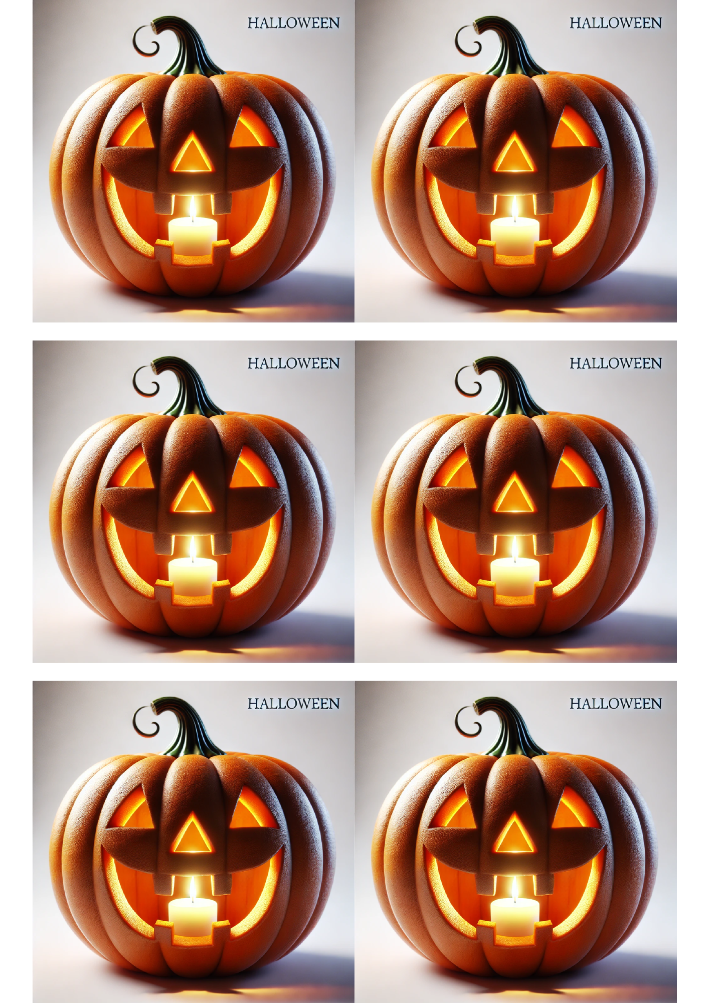 Sticker Sheet / Greeting Card – Halloween Pumpkin Collage Cat. No. 1606