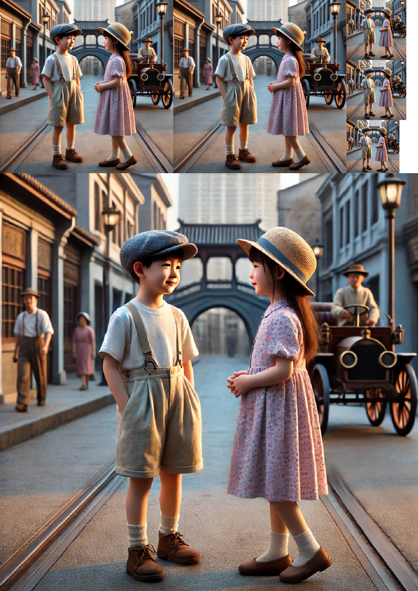 Sticker Sheet / Greeting Card – Chinese Boy And Girl In New York Collage Cat. No. 1263