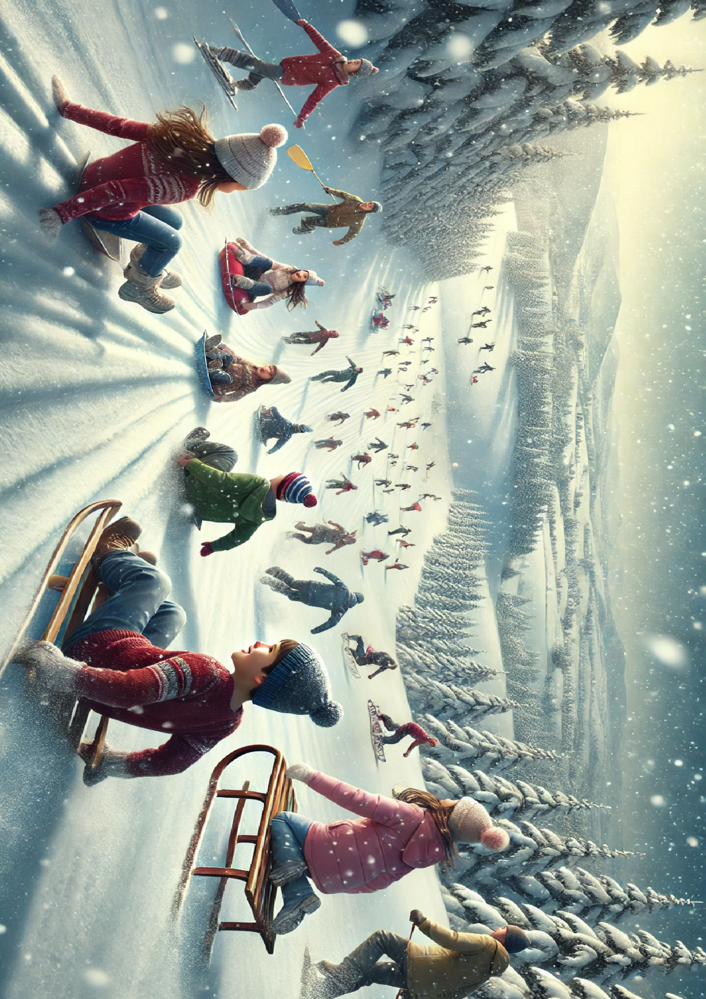 Sticker Sheet / Greeting Card – Children On Ski Slope Full Cat. No. 1513