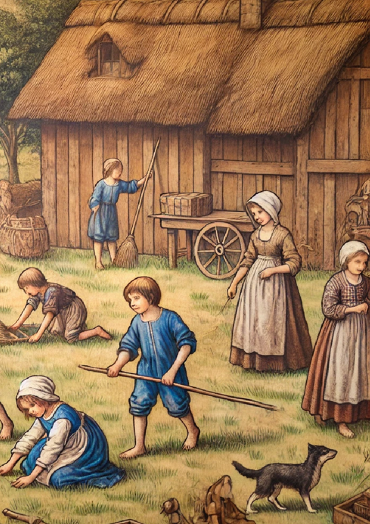 Sticker Sheet Rural Children in the Middle Ages Full Cat. No. 1272