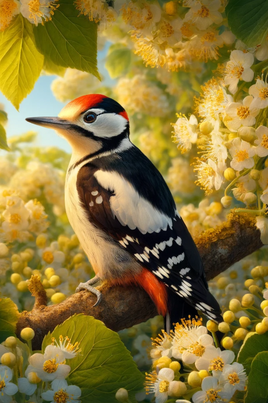 Sticker Sheet Woodpecker on Linden Tree Full Cat. No. 542