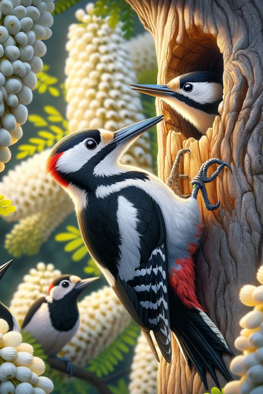 Sticker Sheet Woodpecker on Acacia Full Cat. No. 546