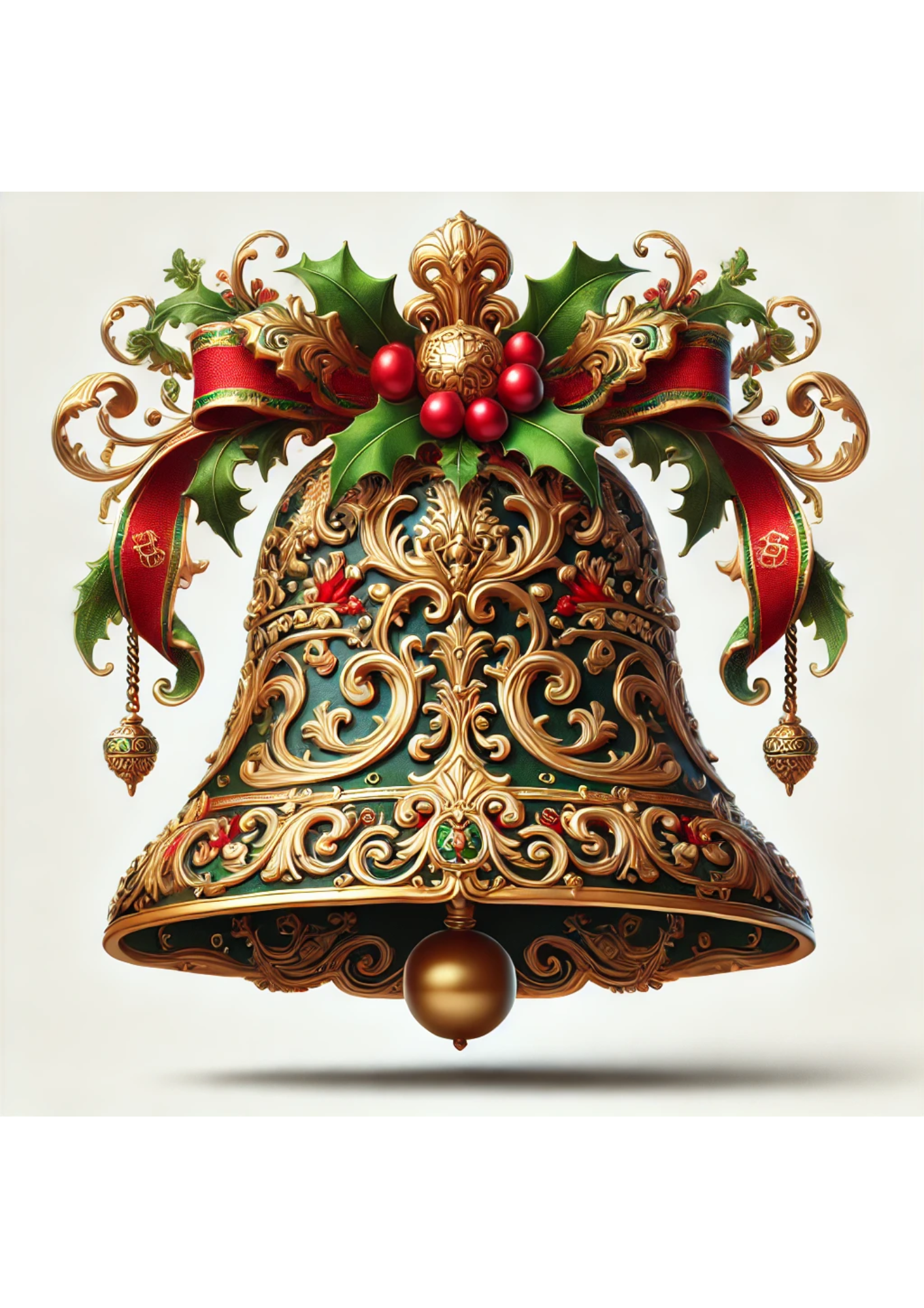 Sticker Sheet / Greeting Card – Baroque Christmas Bell 3 Full Cat. No. 2794