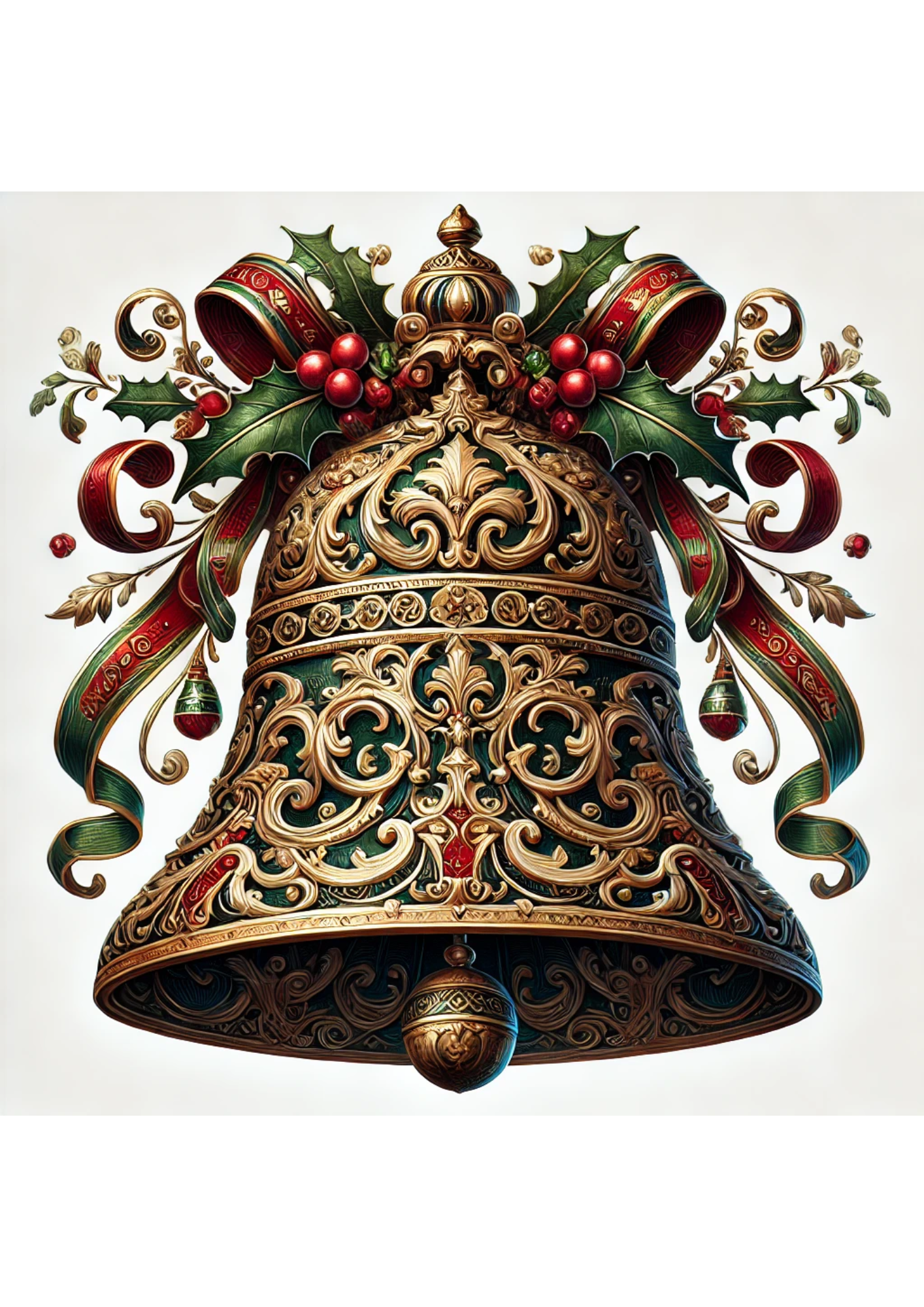 Sticker Sheet / Greeting Card – Baroque Christmas Bell 5 Full Cat. No. 2798