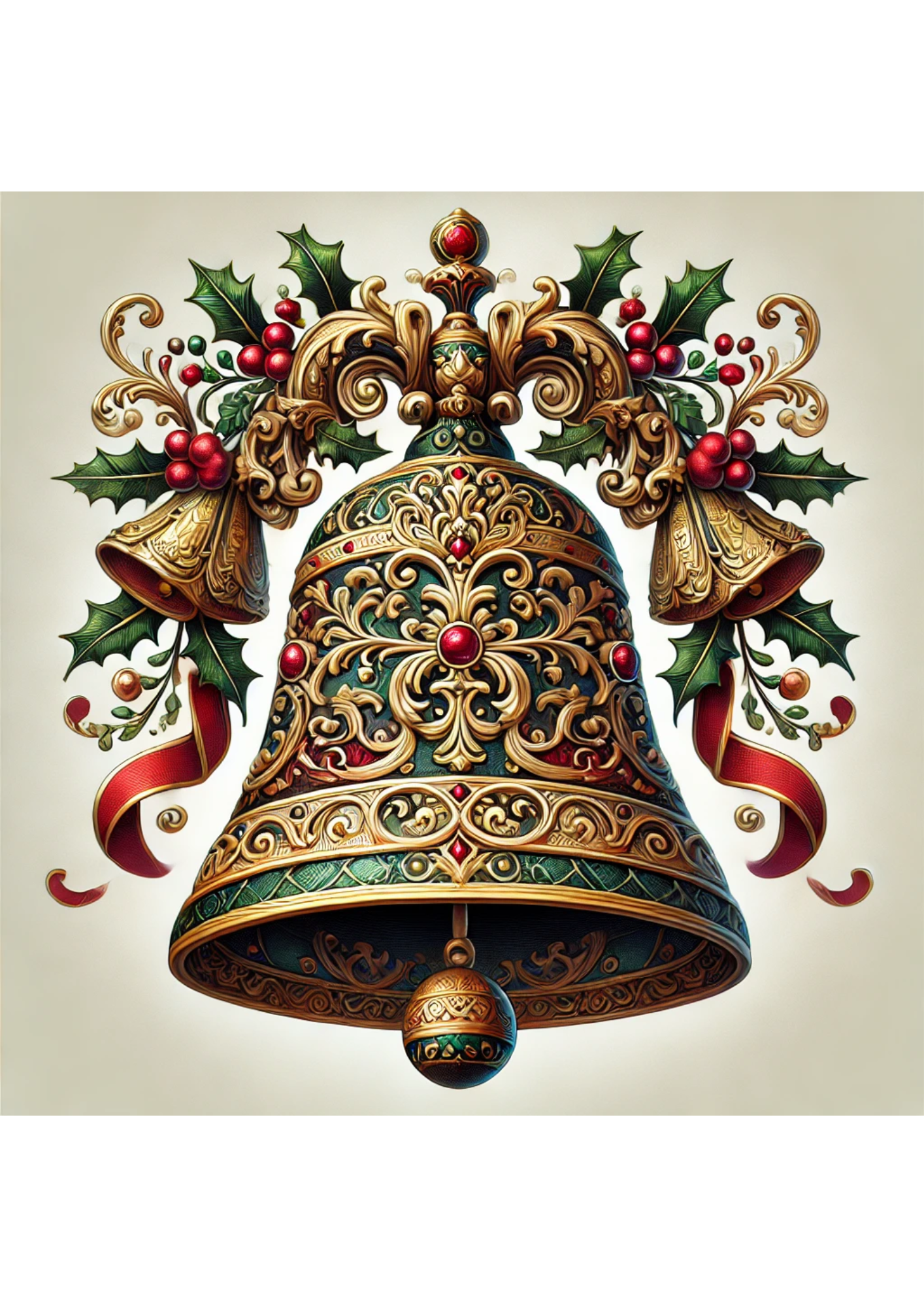 Sticker Sheet / Greeting Card – Baroque Christmas Bell 2 Full Cat. No. 2792