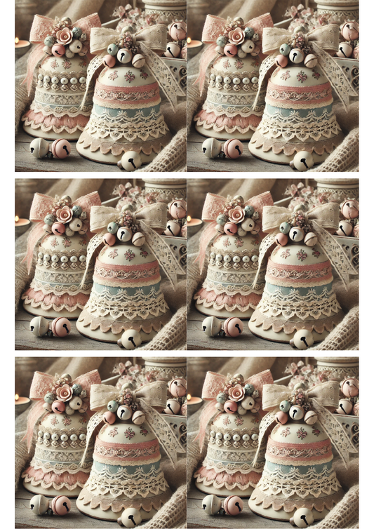 Sticker Sheet Bells Shabby Chic Collage Cat. No. 1872