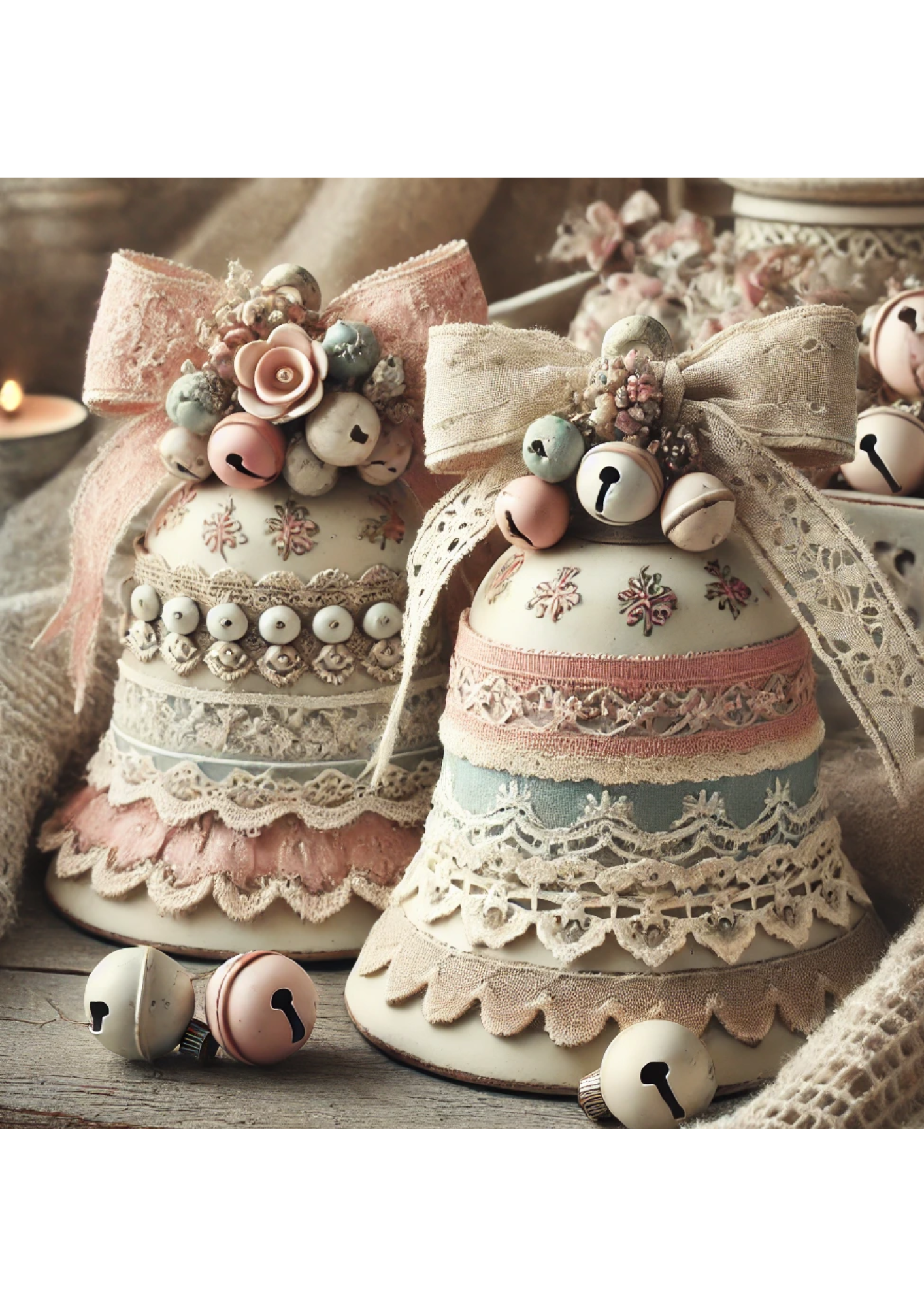 Sticker Sheet / Greeting Card – Bells Shabby Chic Full Cat. No. 1873