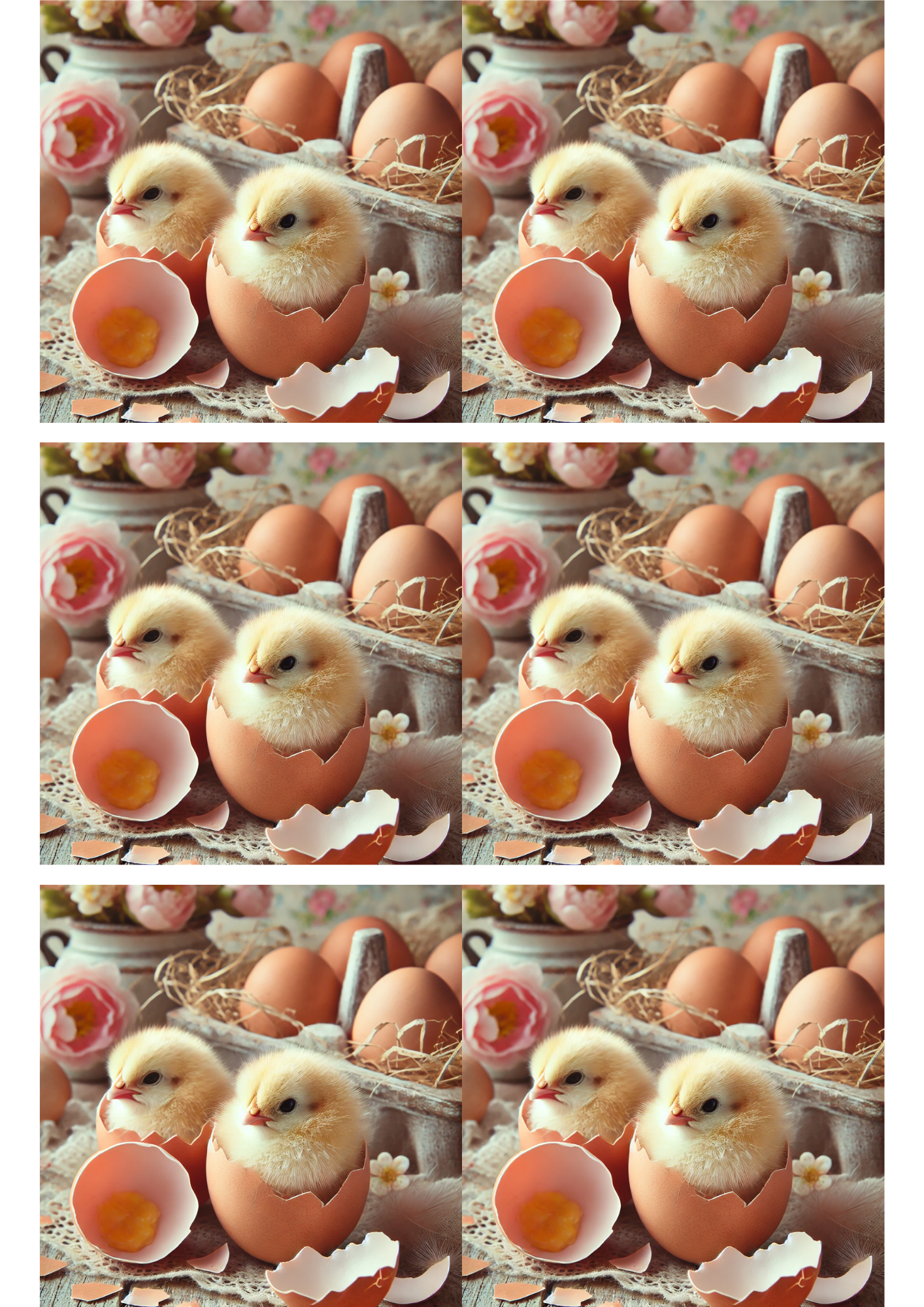 Sticker Sheet / Greeting Card – Easter Chicks Collage Cat. No. 2817