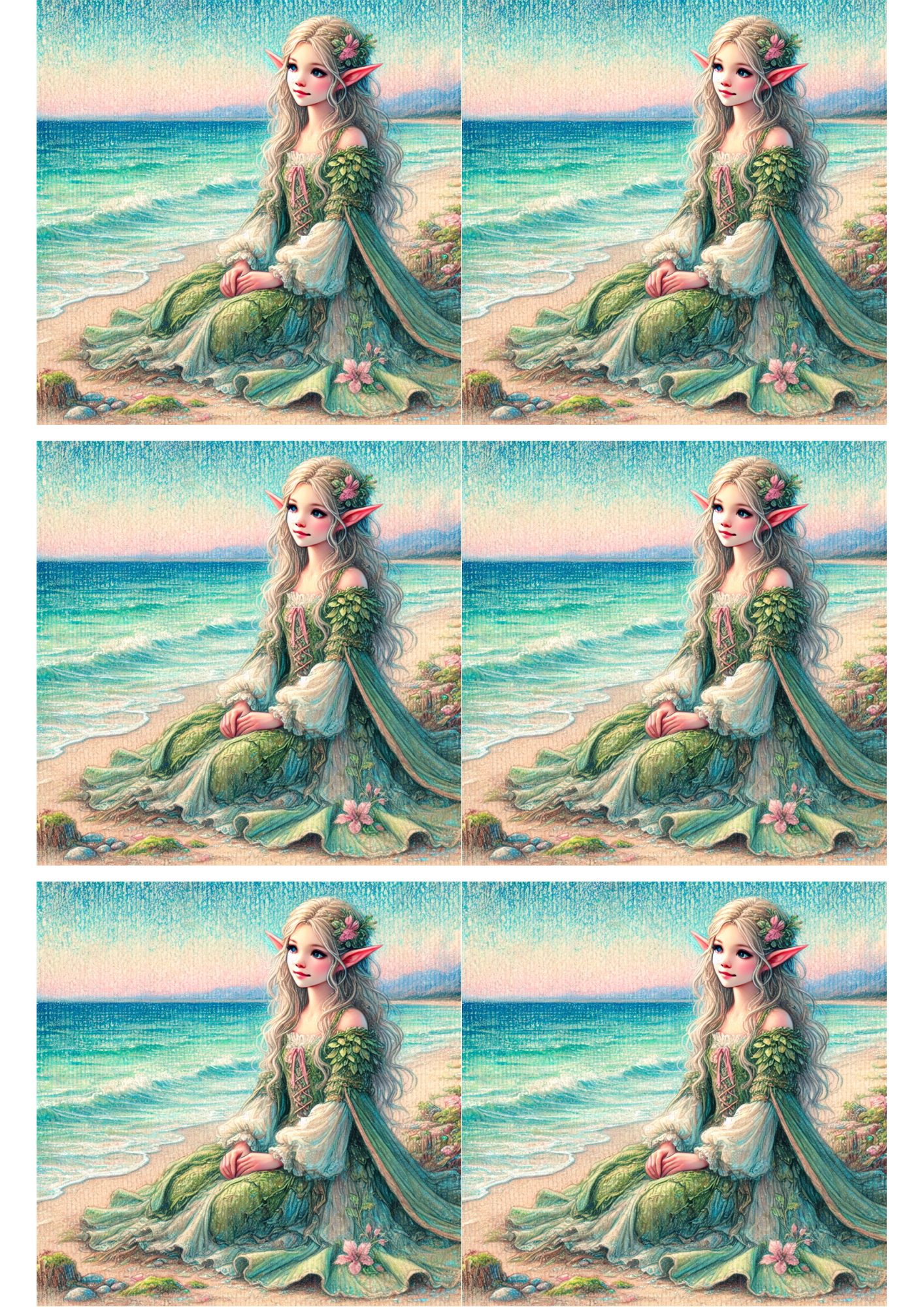 Sticker Sheet / Greeting Card – Forest Elf 3 Collage Cat. No. 1882