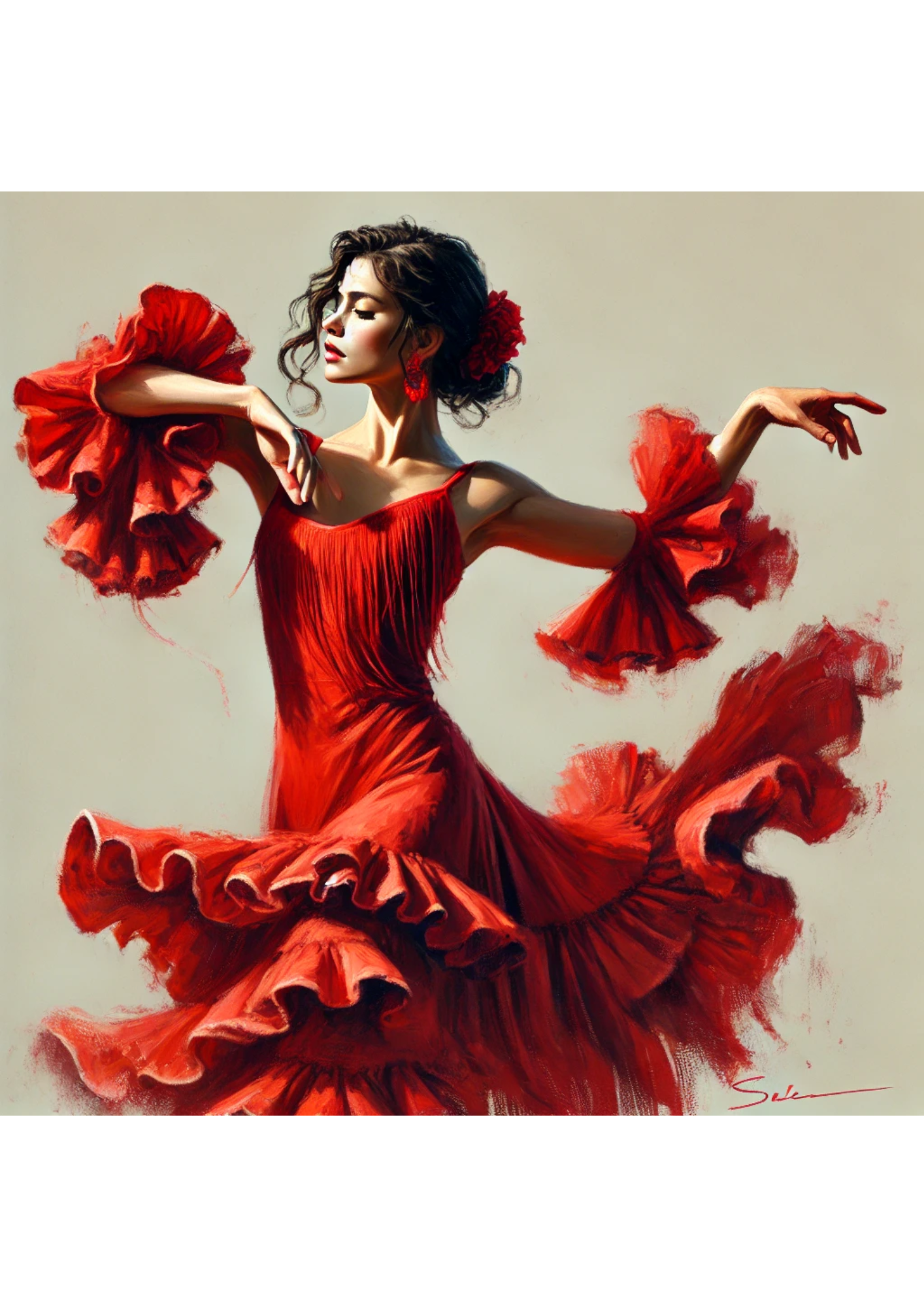Sticker Sheet / Greeting Card – Flamenco Dancer Full Cat. No. 2990