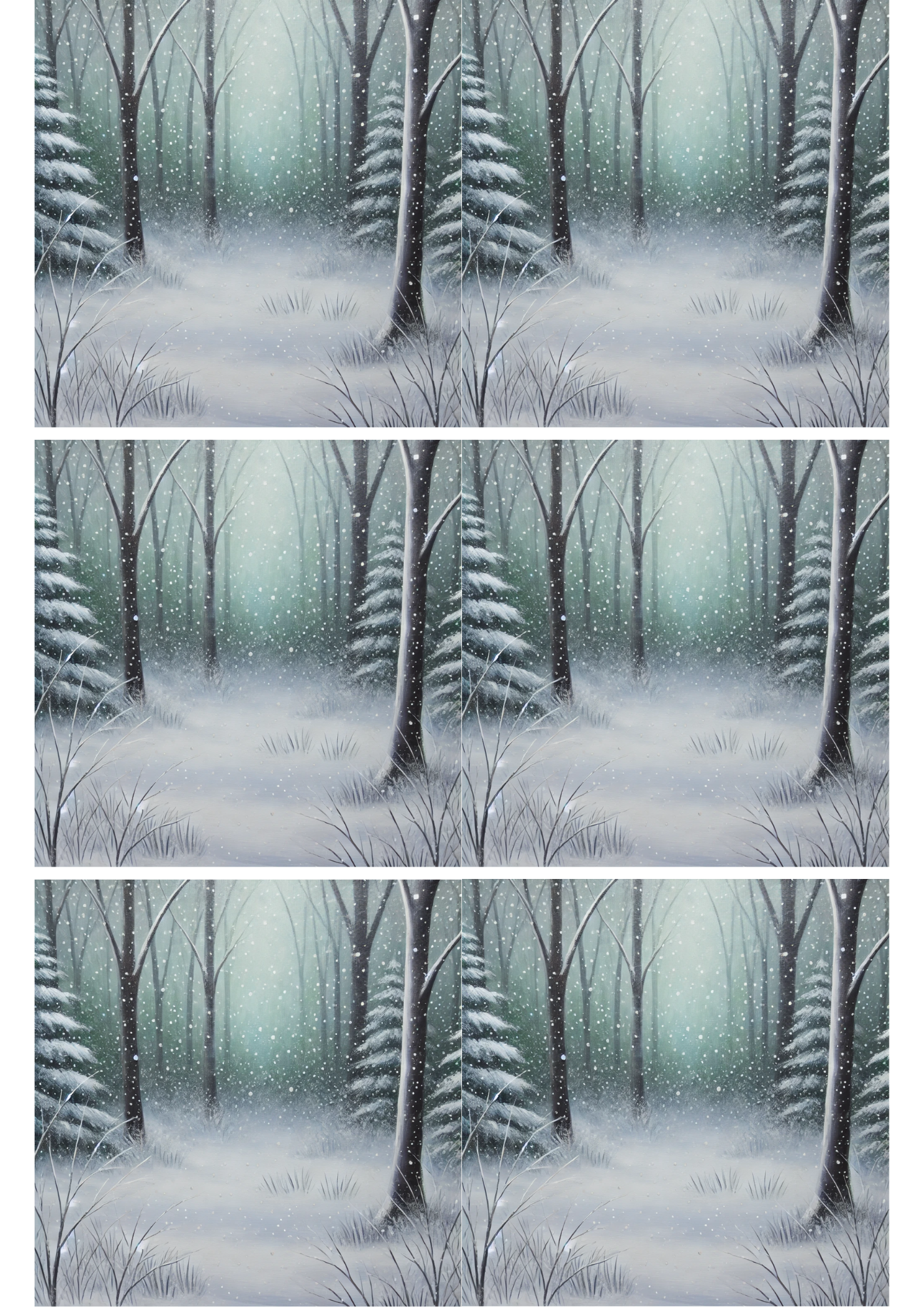 Sticker Sheet / Greeting Card – Winter Forest 2 Collage Cat. No. 1894