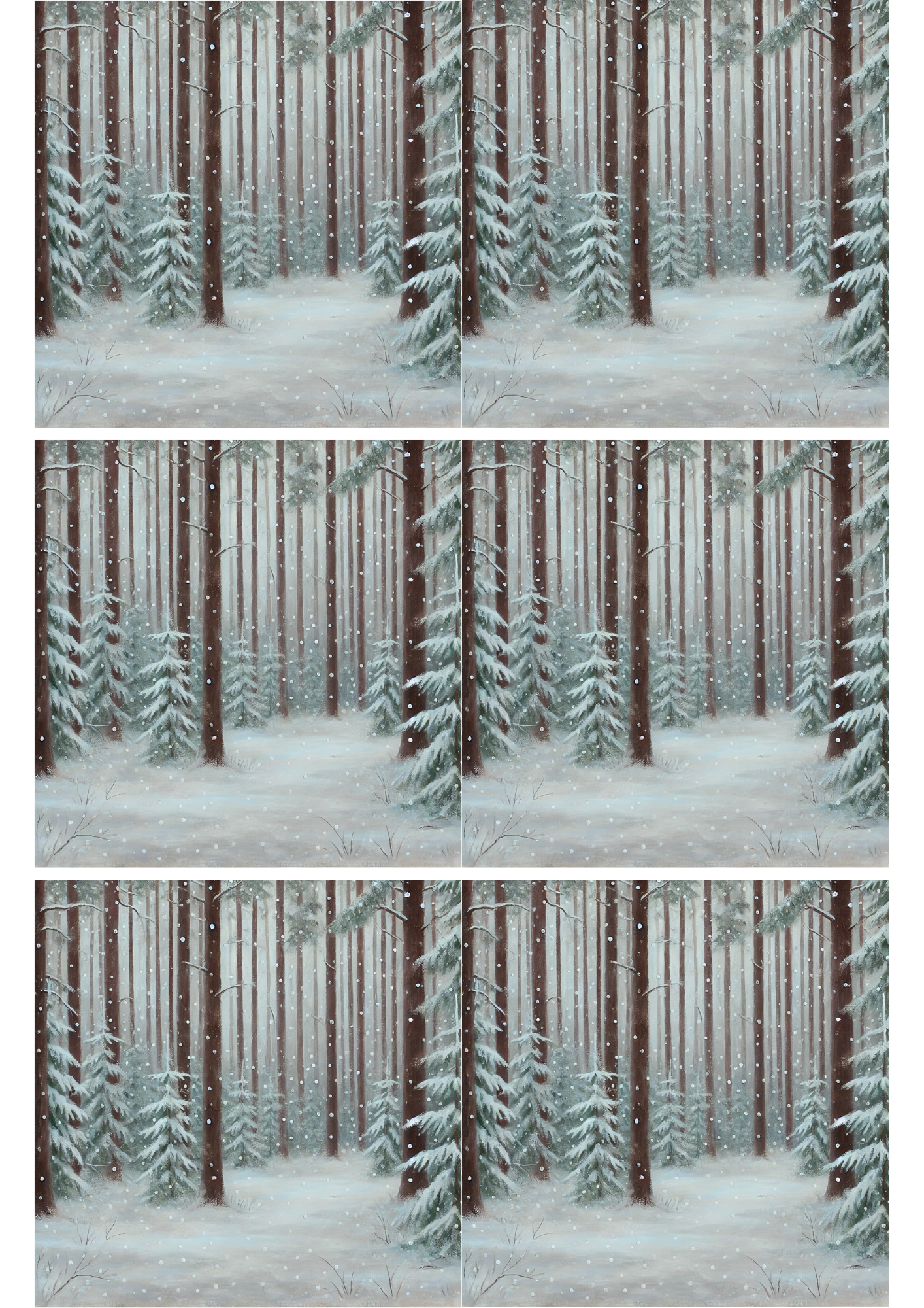 Sticker Sheet / Greeting Card – Winter Forest Full, Cat. No. 2211