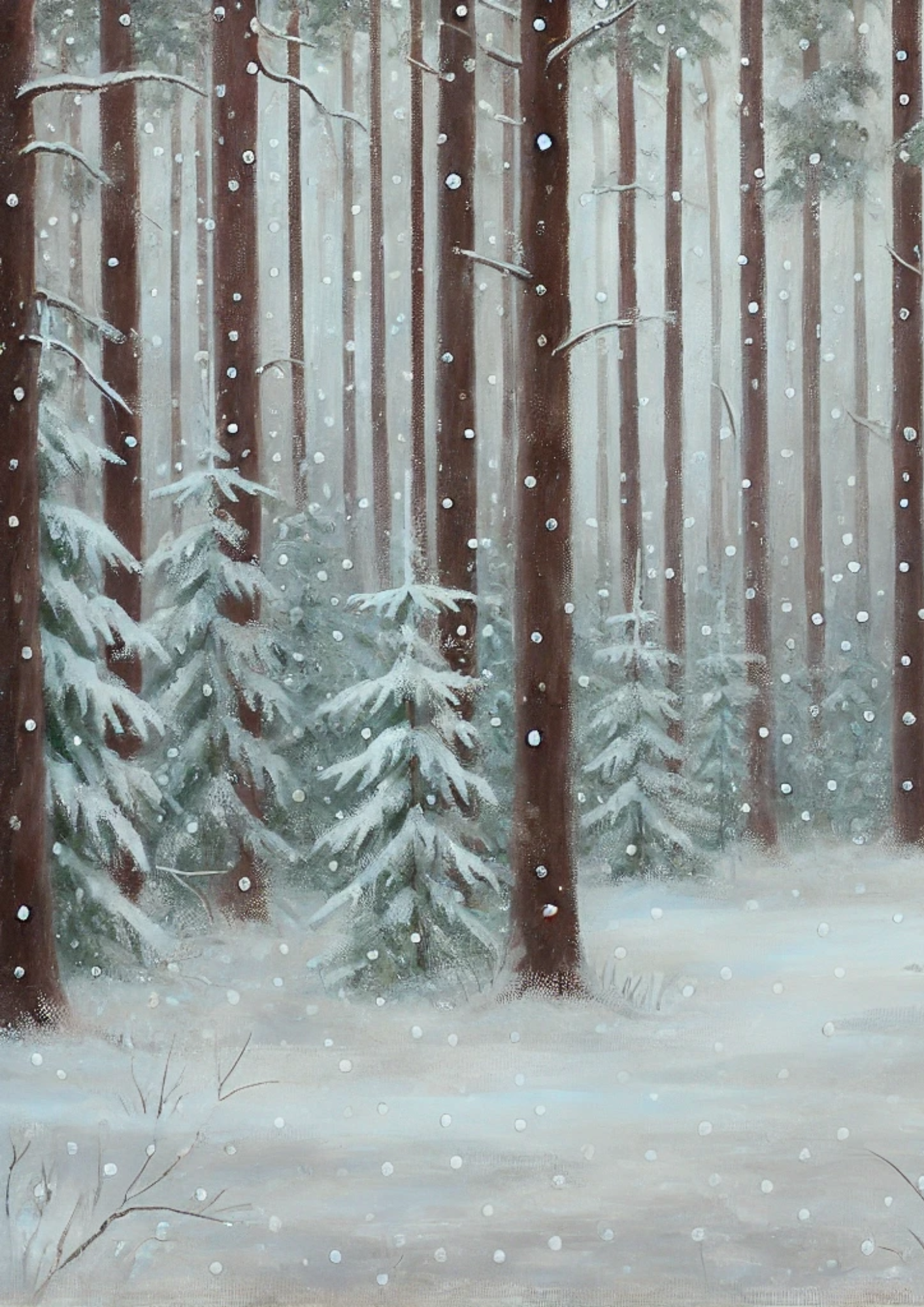 Sticker Sheet / Greeting Card – Winter Forest 3 Full Cat. No. 1897