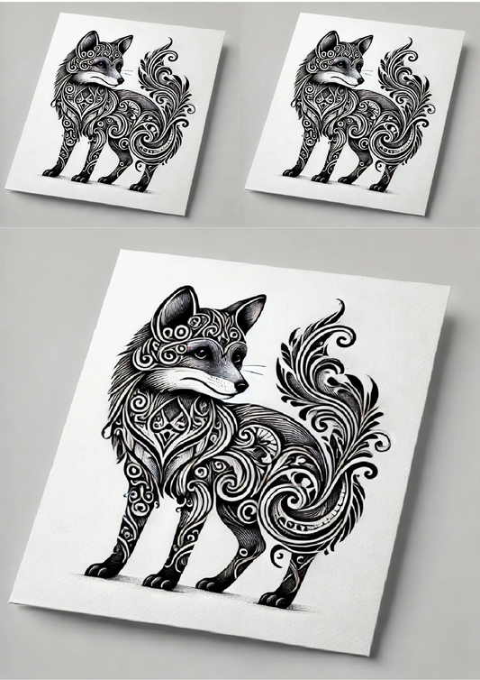Sticker Sheet Fox In Gothic Style Collage Cat. No. 1433