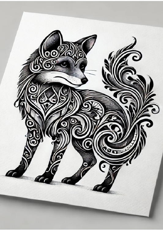 Sticker Sheet Fox In Gothic Style Full Cat. No. 1434
