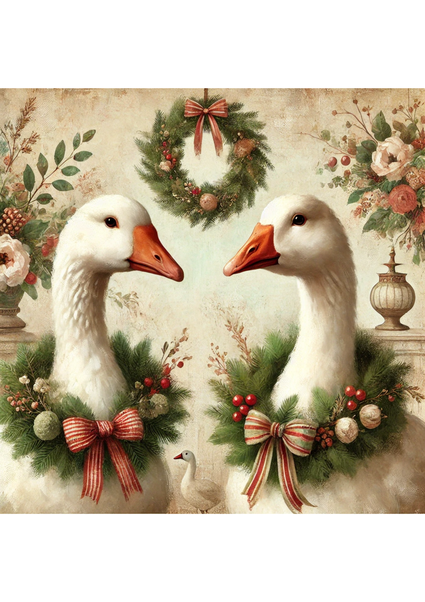 Sticker Sheet / Greeting Card – Christmas Geese 2 Full Cat. No. 2996