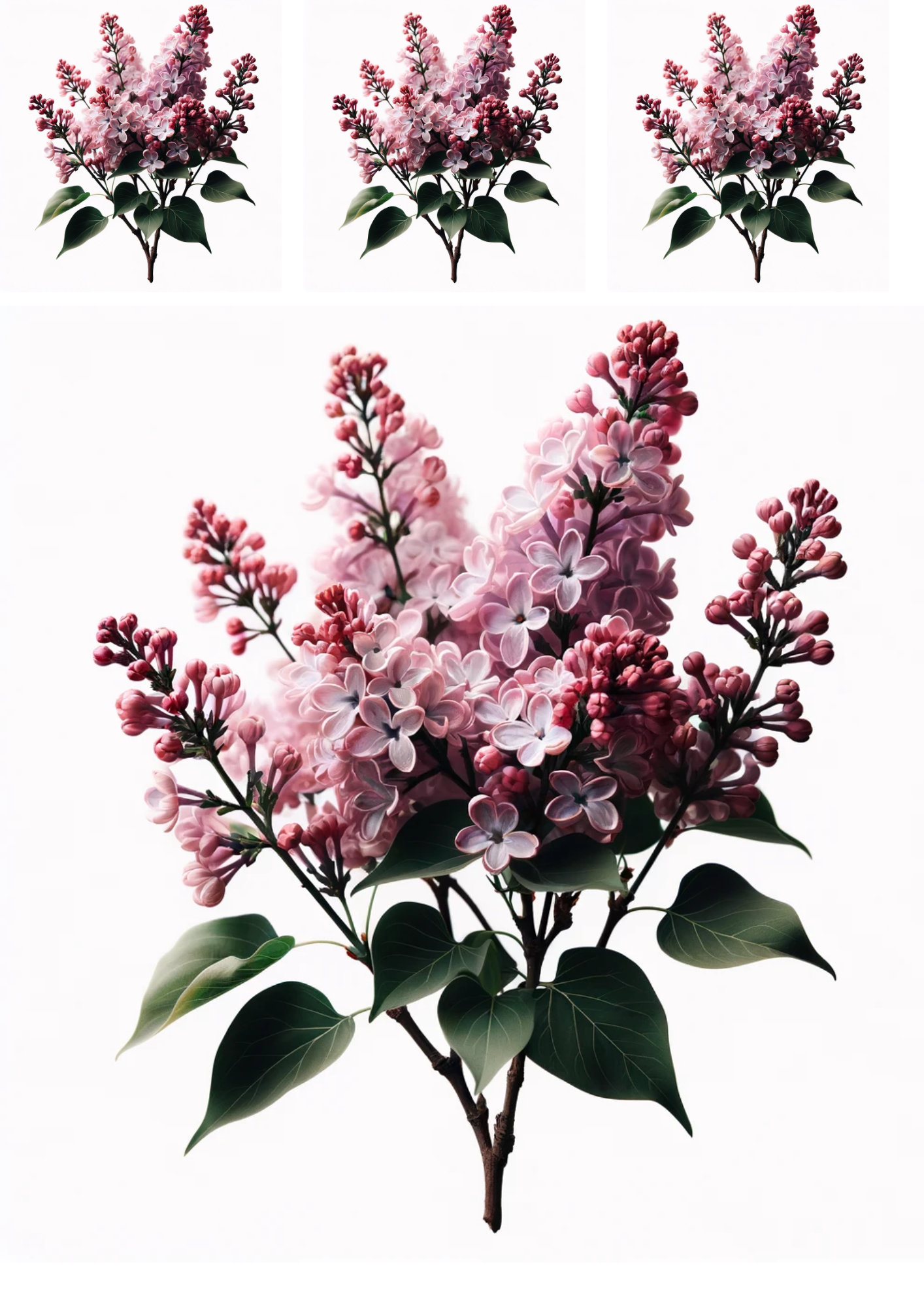 Sticker Sheet / Greeting Card – Lilac Branch 4 Collage Cat No. 739