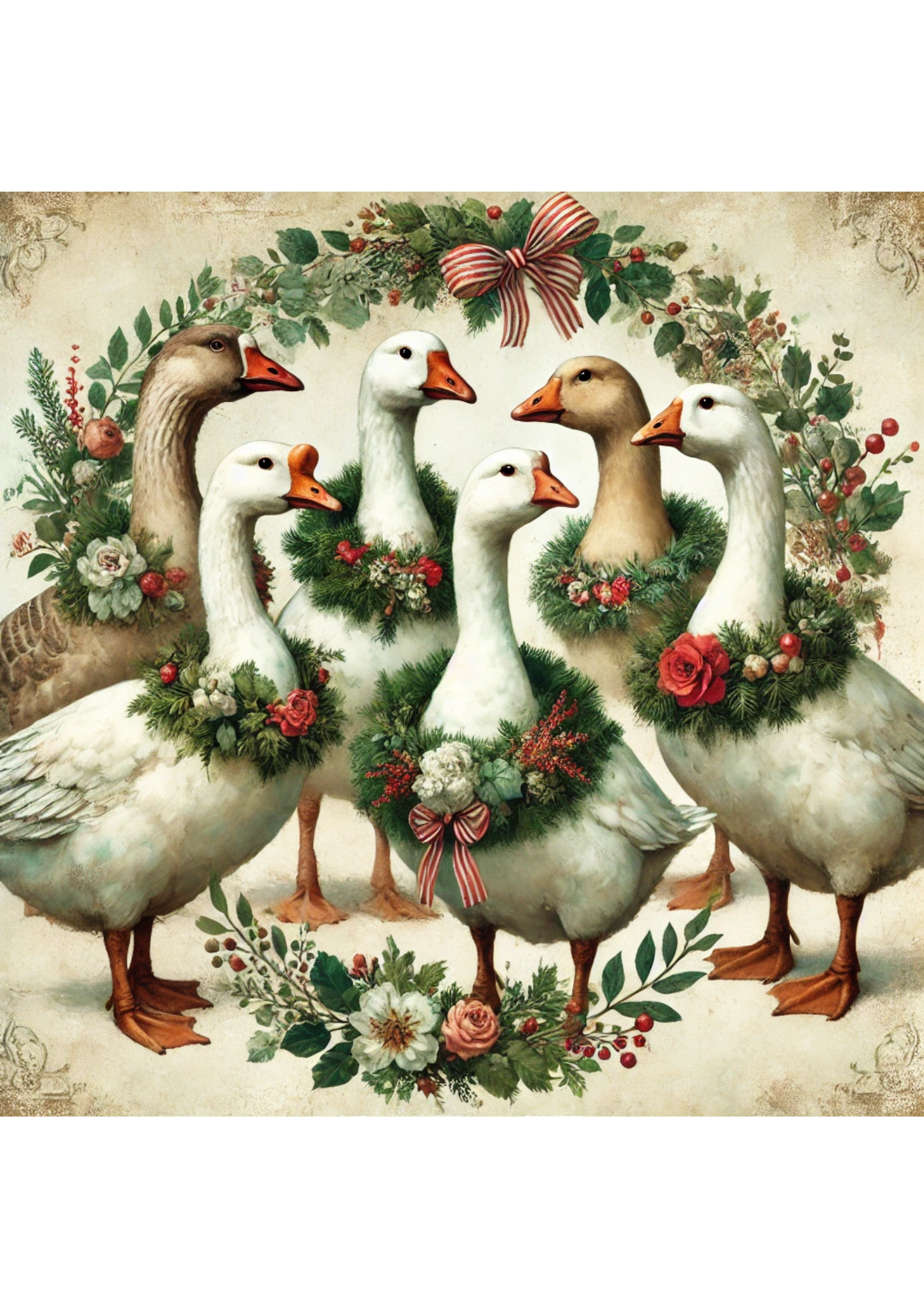 Sticker Sheet / Greeting Card – Christmas Geese Full Cat. No. 2994