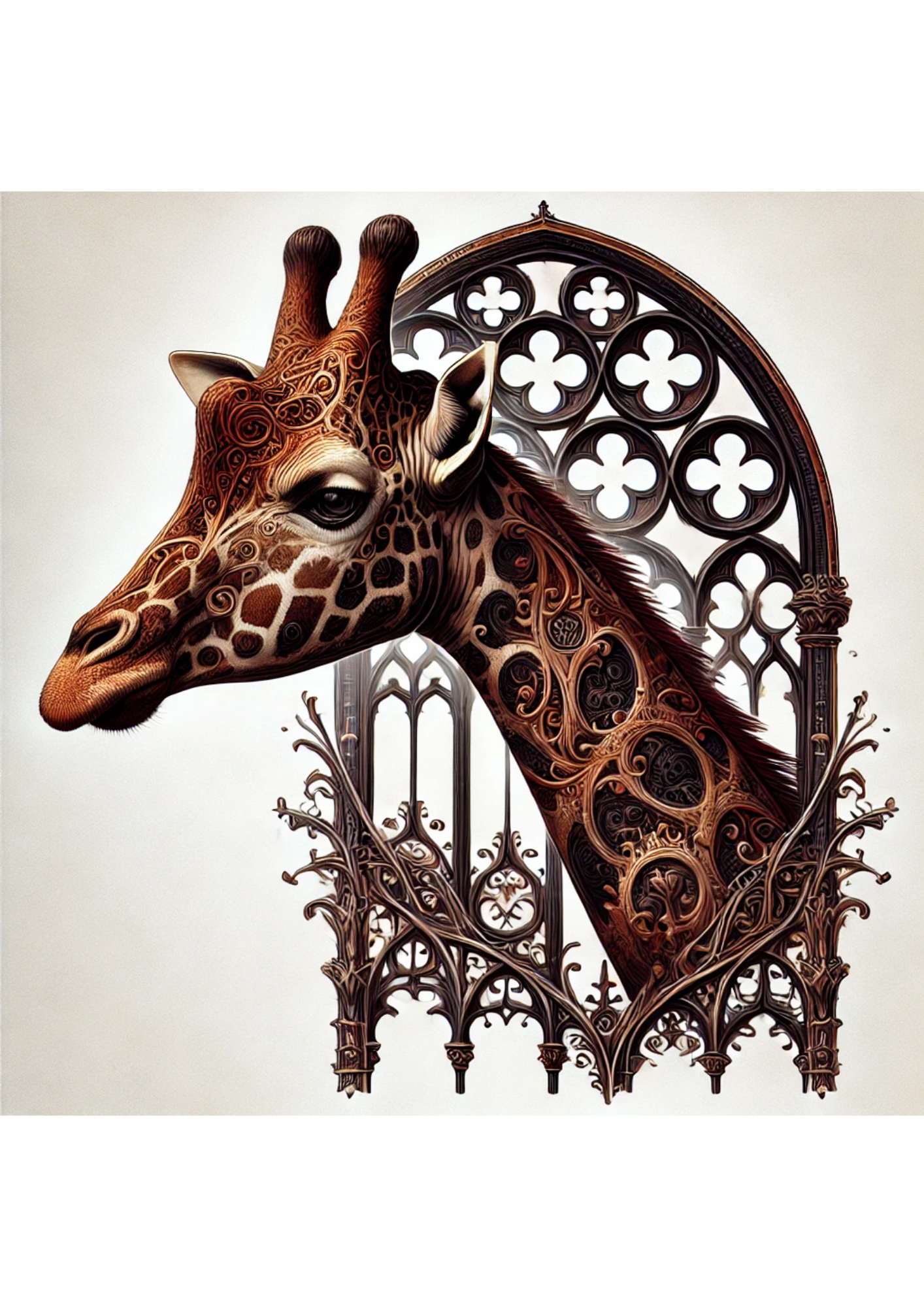 Sticker Sheet / Greeting Card – Giraffe Gothic Style Full Cat. No. 1911