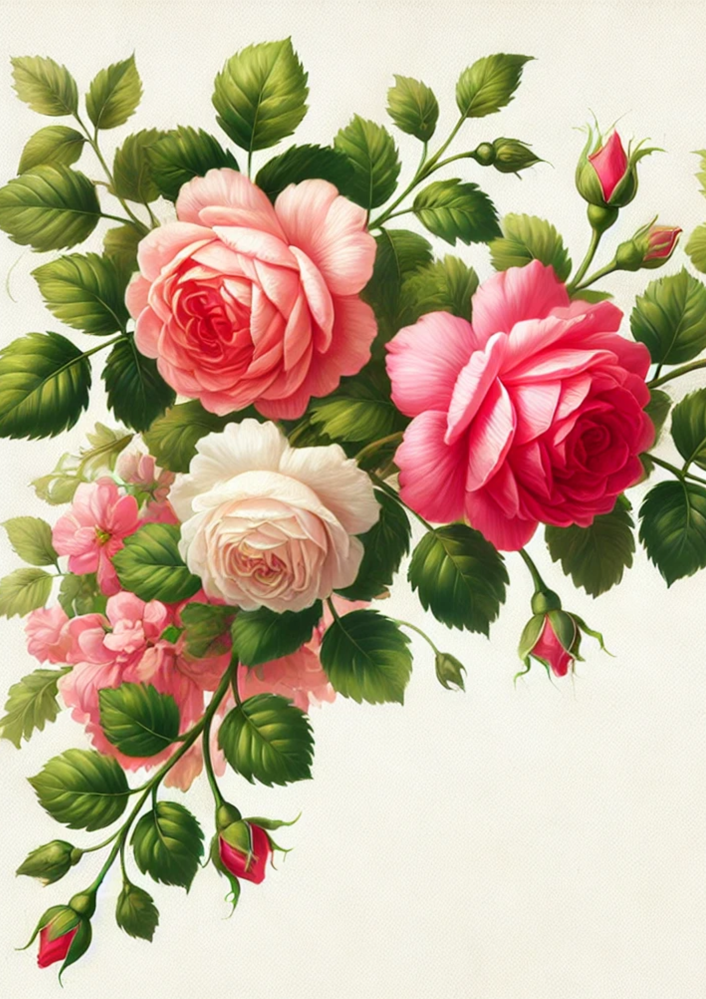 Sticker Sheet / Greeting Card – Rose Garland Full Cat. No. 1915