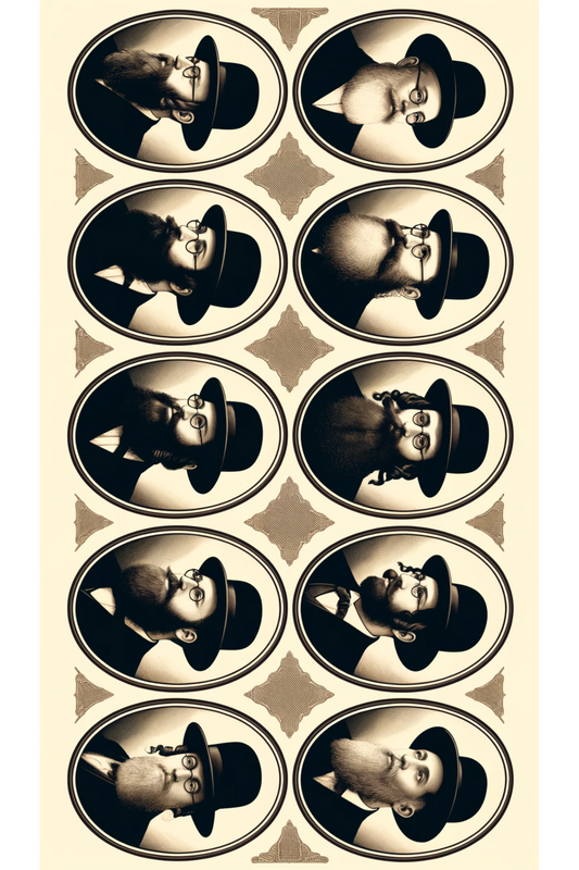 Sticker Sheet – Heads Jews Hasidim Oval Full Cat. No. 134