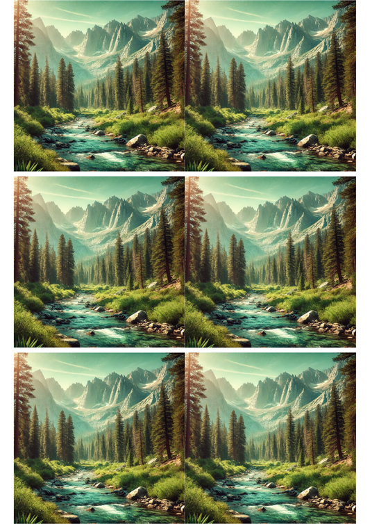 Sticker Sheet Mountain Landscape Collage Cat. No. 1918