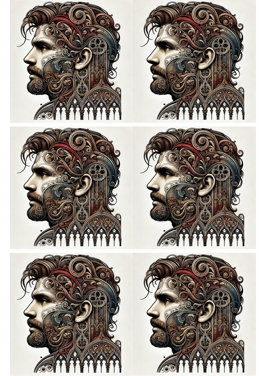 Sticker Sheet Gothic Man Collage Cat. No. 1934