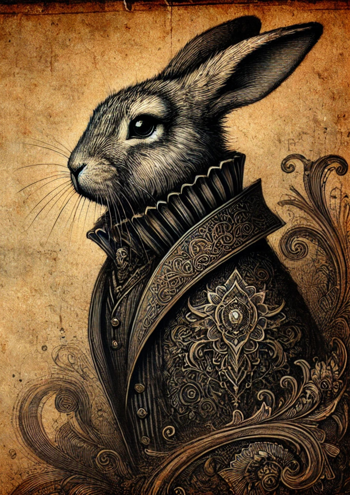 Sticker Sheet / Greeting Card – Rabbit Gothic Style Full Cat. No. 1927