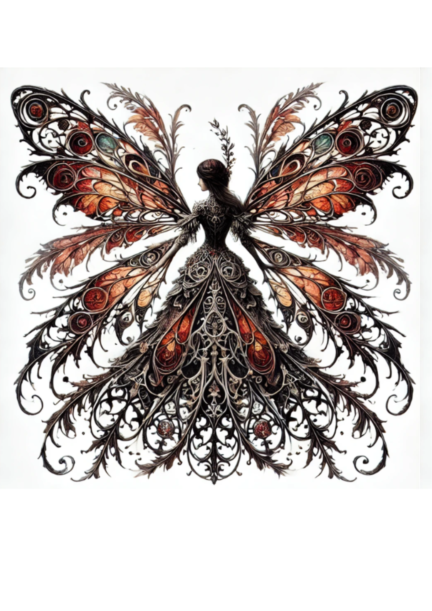 Sticker Sheet / Greeting Card – Witch In Gothic Style Full Cat. No. 1943