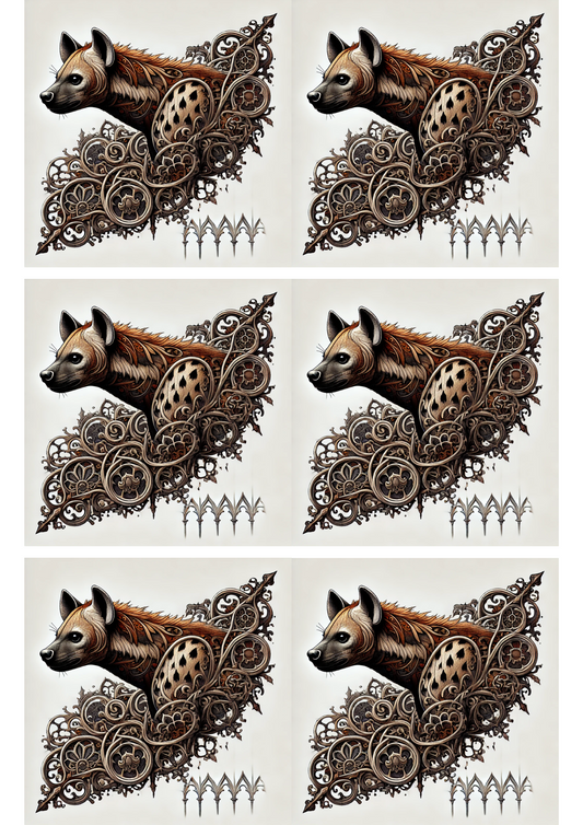 Sticker Sheet Gothic Style Hyena Collage Cat. No. 1928