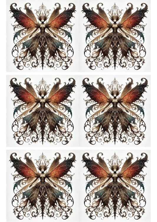 Sticker Sheet Fairy In Gothic Style Collage Cat. No. 1944