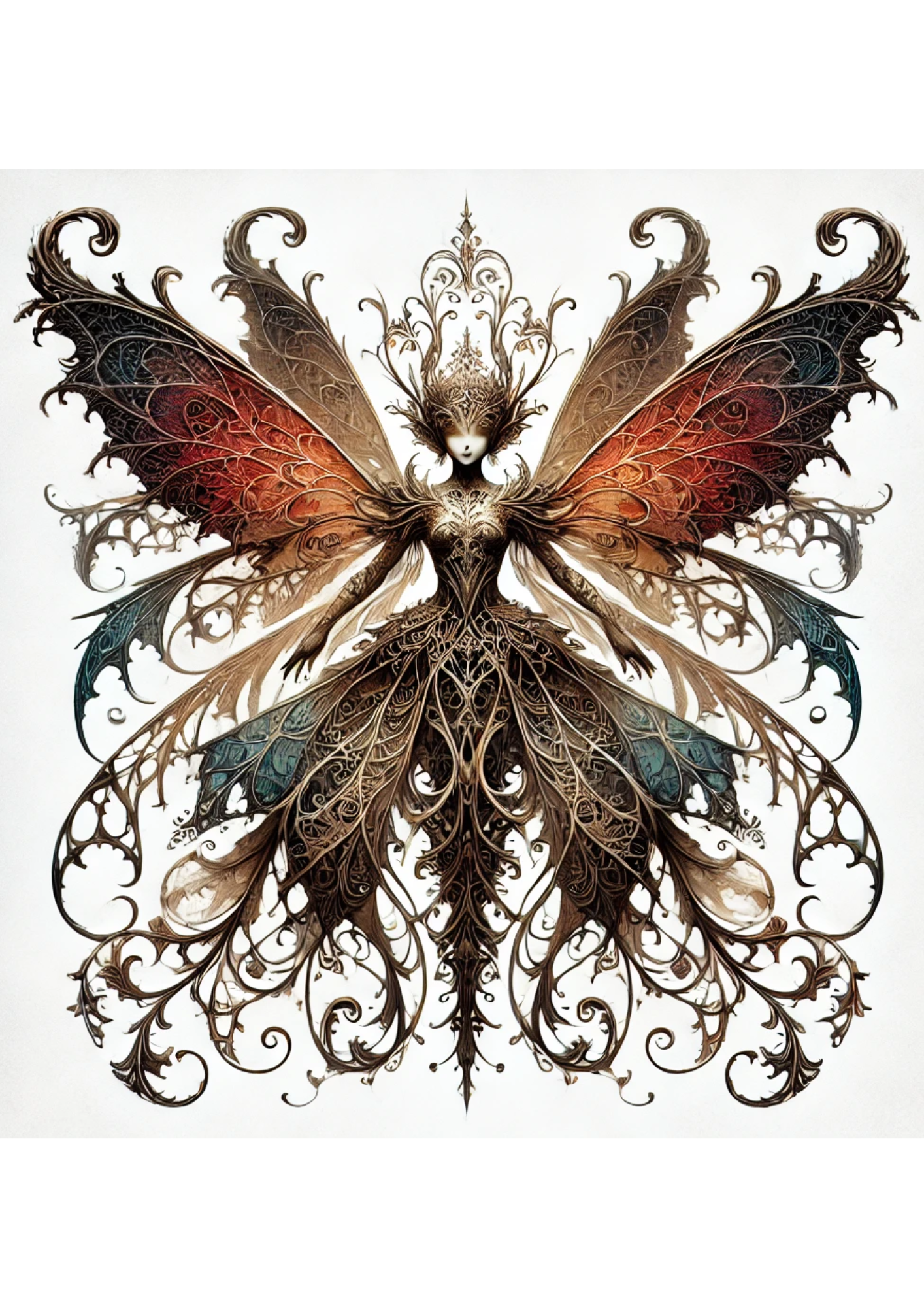 Sticker Sheet / Greeting Card – Fairy In Gothic Style Full Cat. No. 1945