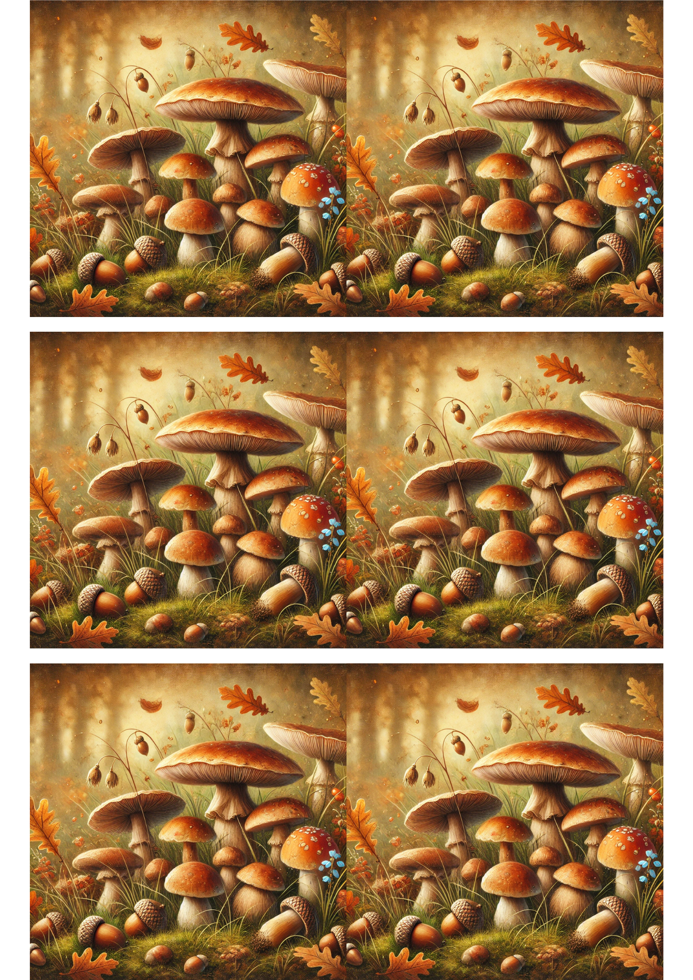 Sticker Sheet / Greeting Card – Mushrooms Collage Cat. No. 3001