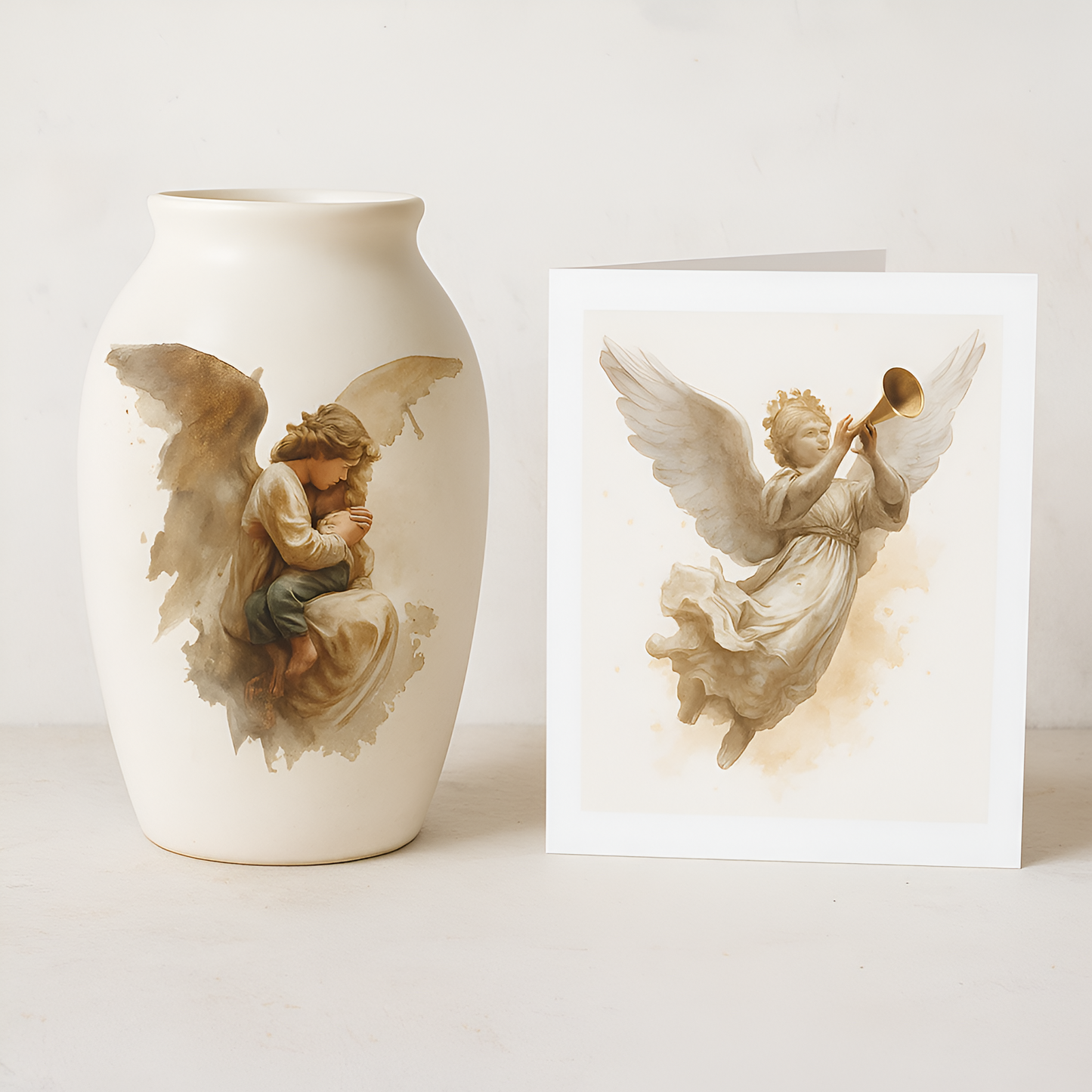 Watercolor Guardian Angels Clipart Set: 48 PNG Designs with Transparent Background (Digital Download)