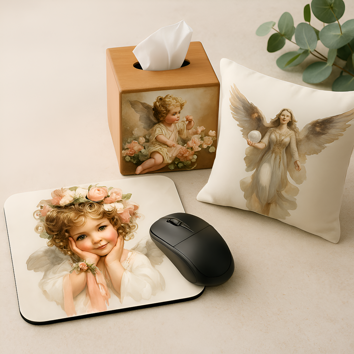 Watercolor Guardian Angels Clipart Set: 48 PNG Designs with Transparent Background (Digital Download)